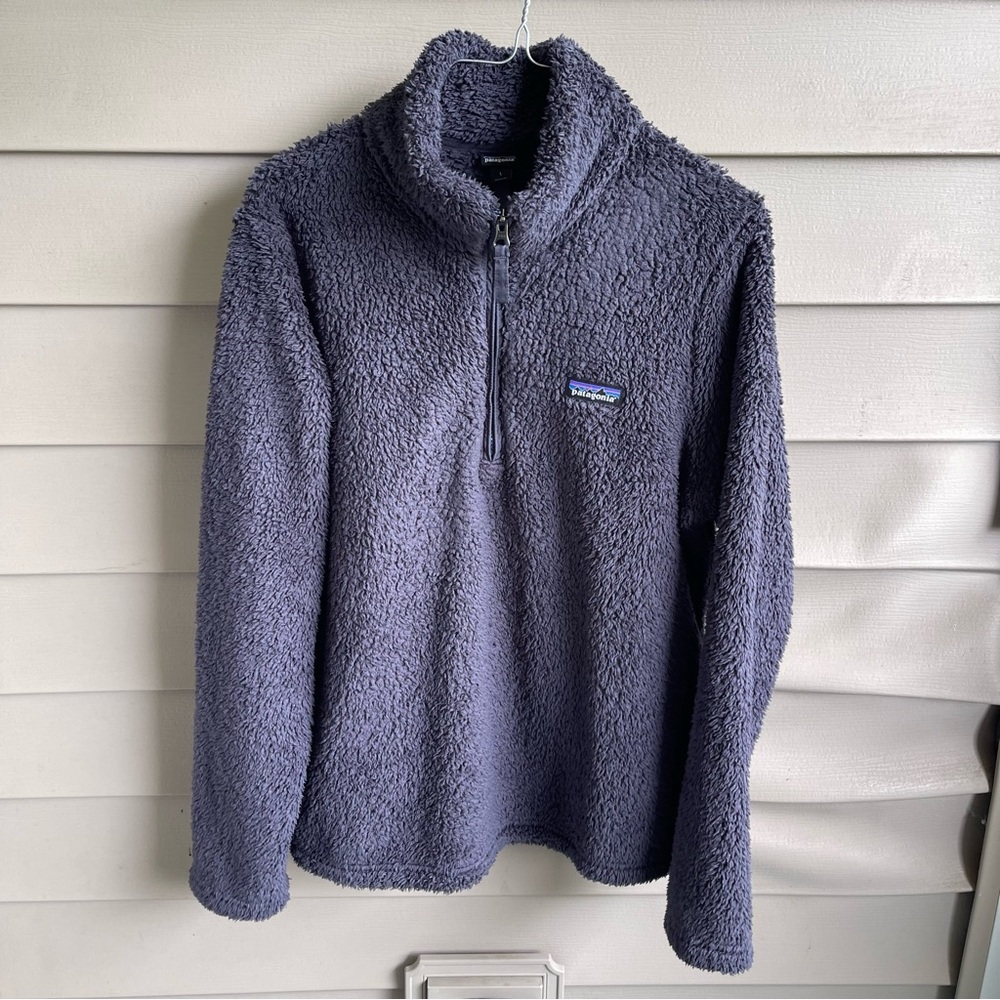 Patagonia Womens Granola Los Gatos 1/4 Zip Pullover Size L Gray Hiking Outdoor